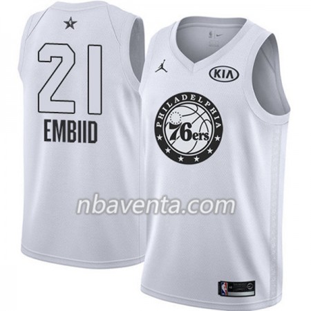 Camiseta Hombre Philadelphia 76ers Joel Embiid 21 2018 All Star Jordan Brand Blanco Swingman Camiseta Hombre Philadelphia 76ers Joel Embiid 21 2018 All Star Jordan Brand Blanco Swingman